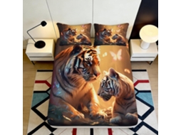 Conjunto de Cama com Estampa 3d Família em Microfibra Fronha 200x25cm