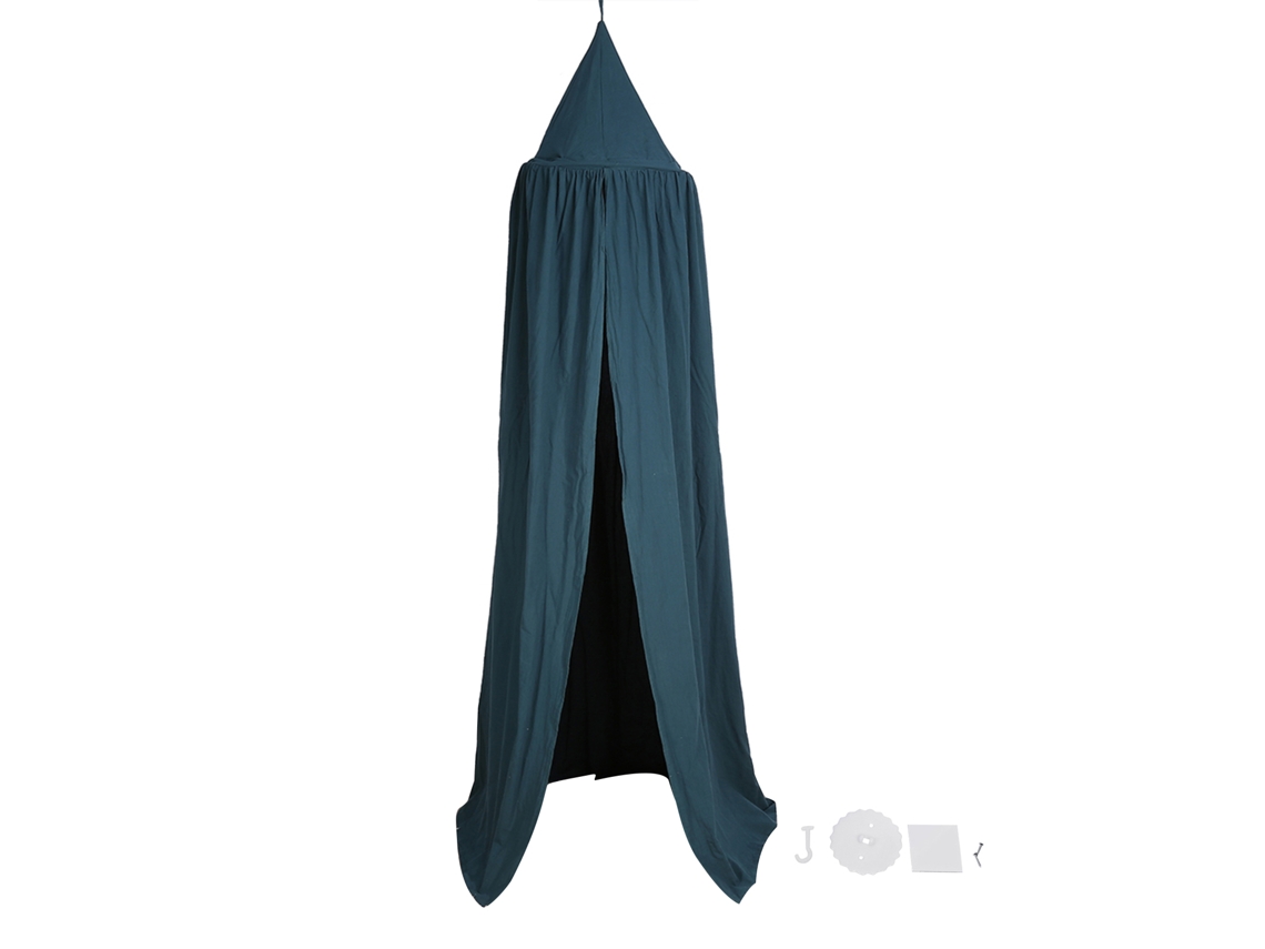 Toldo Redondo para Cama Infantil Mosquito Net Curtain Verde Escuro Macio Algodão Fácil Instalação