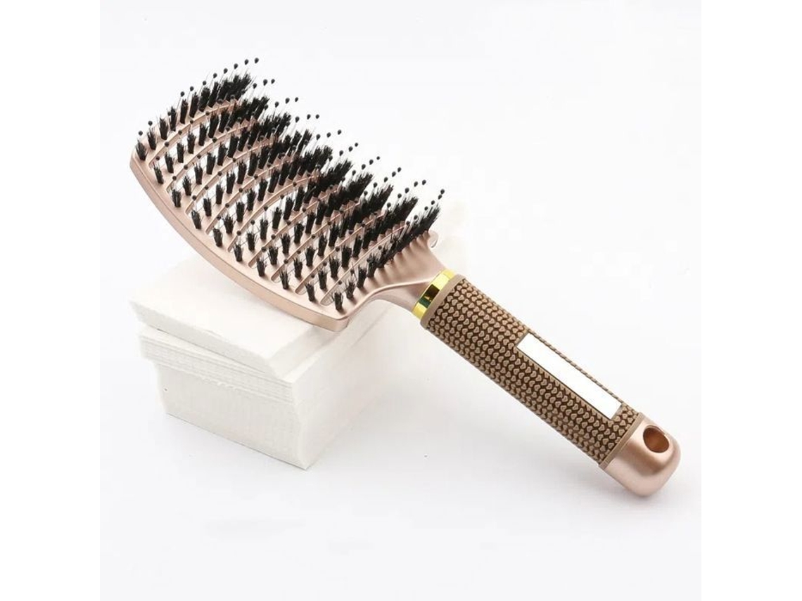 Escova de Cabelo Mágica Desembaraçadora Instantânea Cerdas de Javali e Nylon Antiquebra para Cabelos Cacheados, Lisos