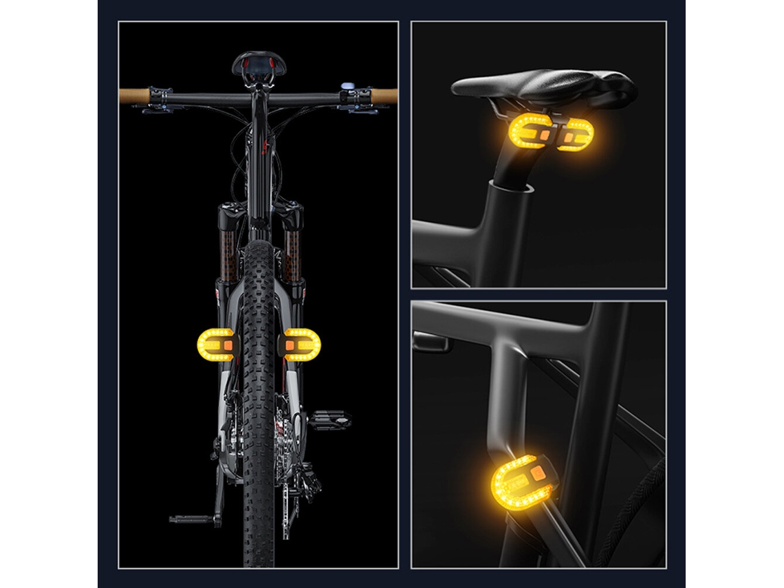 Luz De Sinalização De Bicicleta Com Controle Remoto Sem Fio Lanterna Traseira Recarregável Via Usb Luz Dianteira E Traseira De Led Para Bicicleta