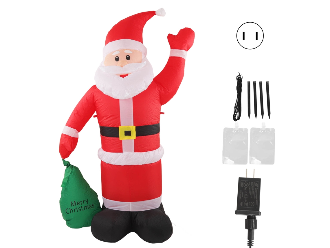 Papai Noel Inflável com Luz Led À Prova D'água Decoração Natal S/MARCA
