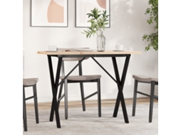 Vidaxl Mesa De Jantar Estrutura Em X 100x50x75,5cm Pinho/aço