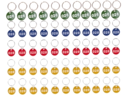 Conjunto de 50 Chaveiros Metálicos Numerados, Resistentes e Ideais para Hotéis, Escritórios, Gerenciamento Cha