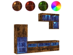 Tv Wall Unit, Tv Wall Units Vidaxl Marrom Madeira Processada (n/a)