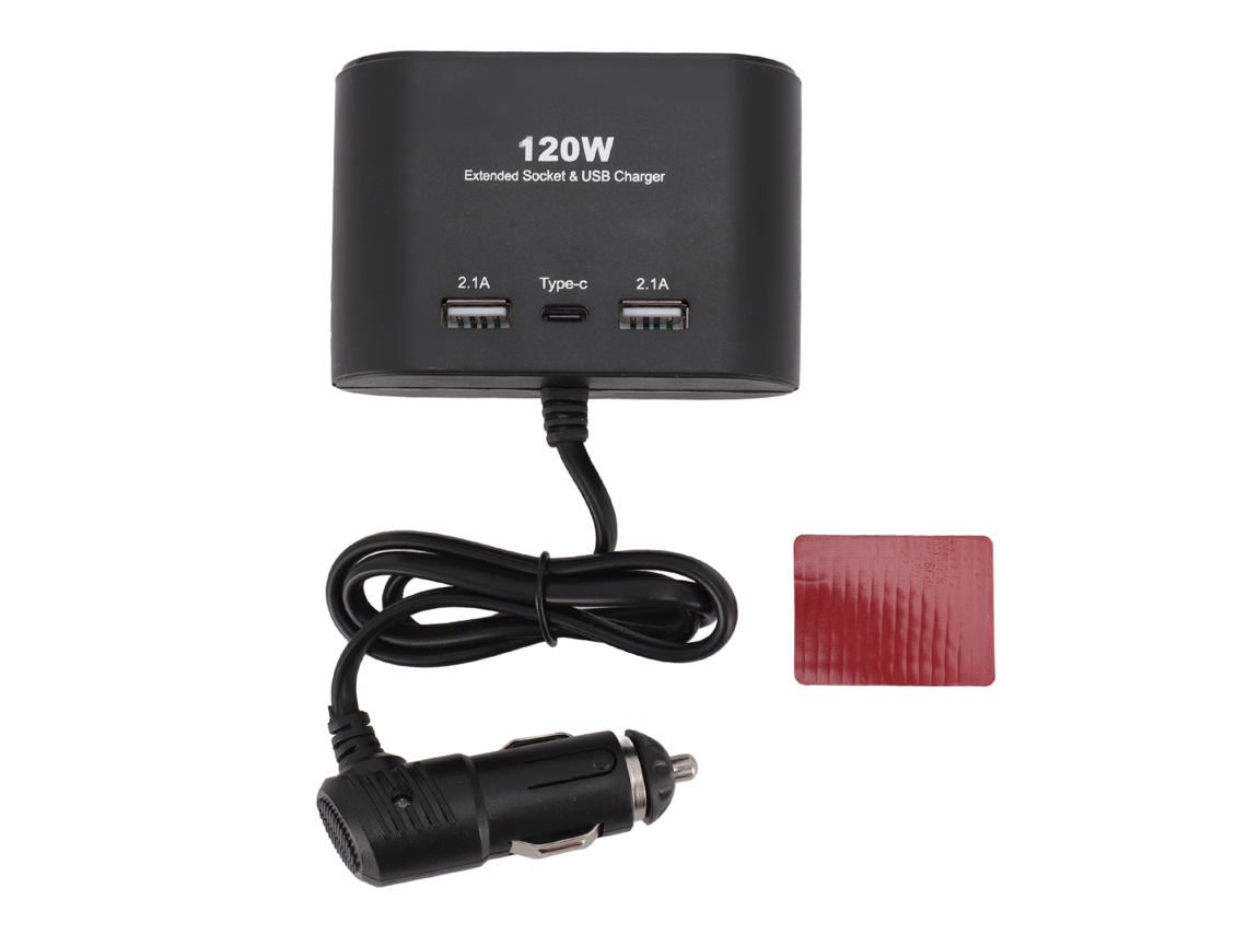 Carregador Usb C 120w 2 Portas Para Carro