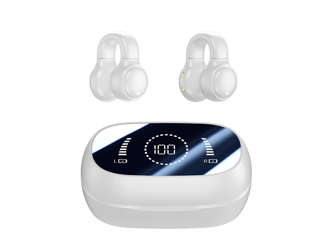 Fone de Ouvido Bluetooth de Condução Óssea JIAPEI para Corrida e Fitness (branco)