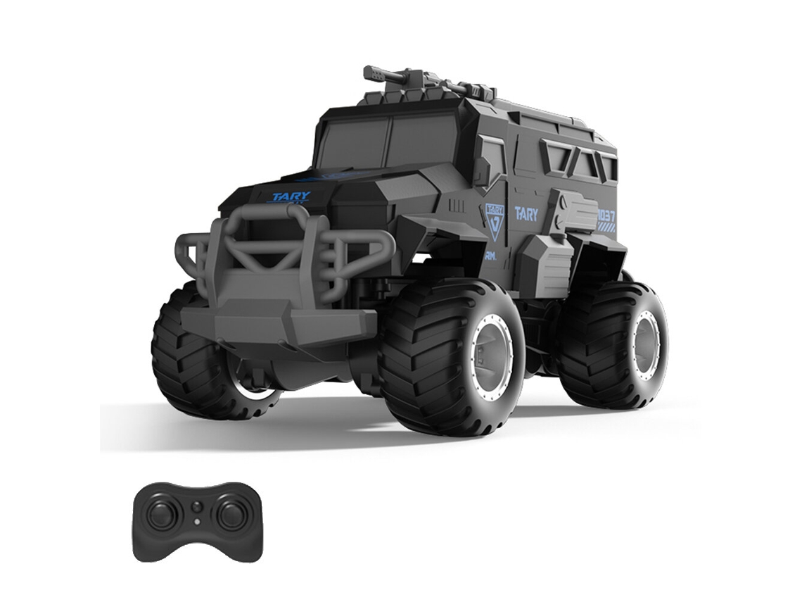Rc Jjrc Q241 Rtr 2.4g 4wd Preto, Camião Anfíbio Off road Blindado com Rotação de 360° Brinquedo Modelo MDUG