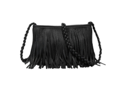 Bolsa Feminina Vintage com Borla Fringe Envelope de Couro Pu Bolsa de Ombro Média