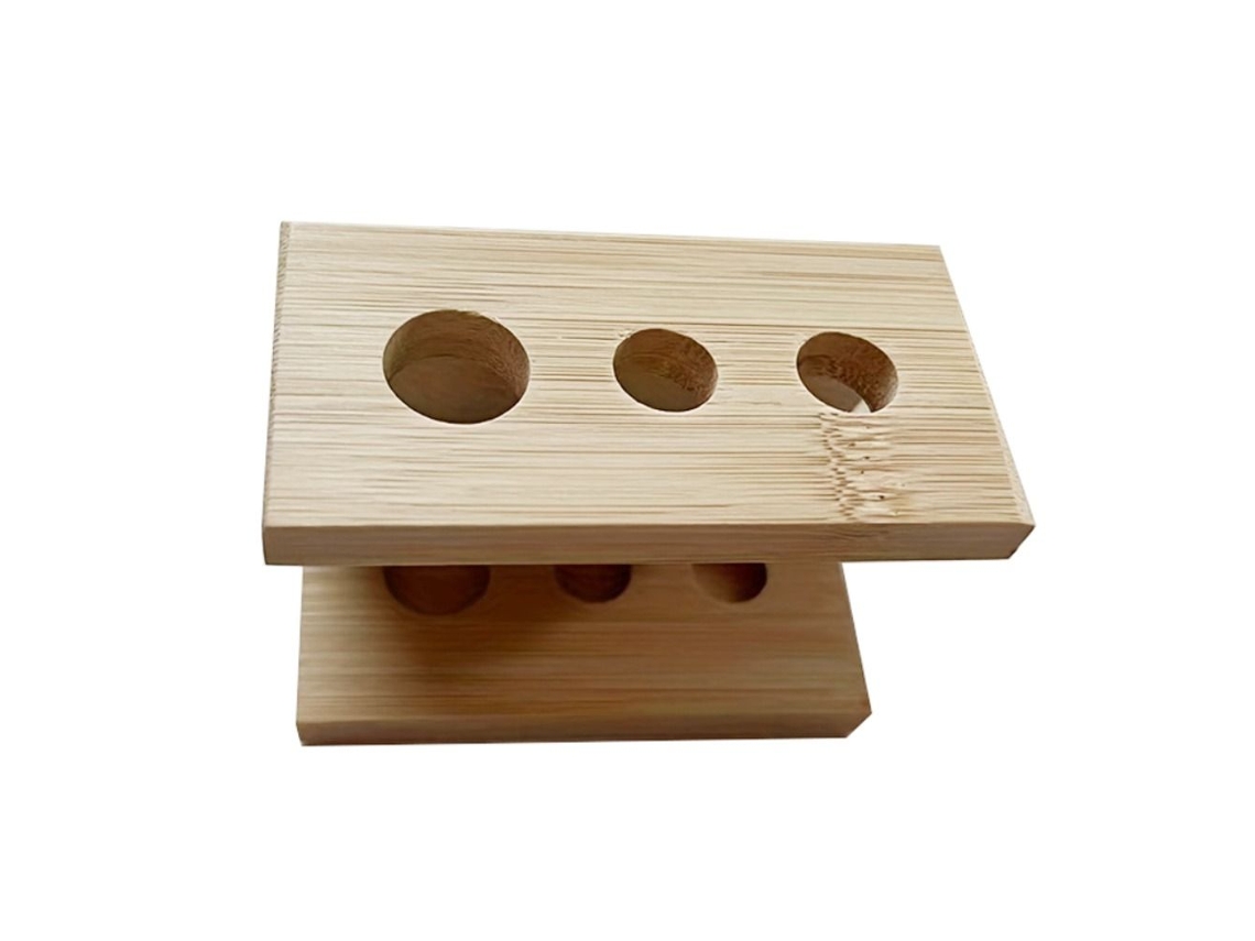 Suporte para Cabeça de Escova de Dentes em Bambu com 3 Compartimentos BRILVIBERA