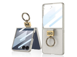 Capa De Couro Lisa Ultrafina Integrada Gkk Com Anel Em Z Para Samsung Galaxy Z Flip7 5g