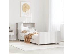 Vidaxl Cama Sem Colchão 75x190 Cm Madeira de Pinho Maciça Branco