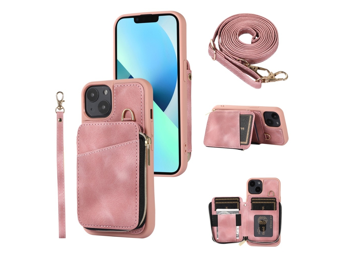 Capa para iPhone 13 Pele Sintética Rosa