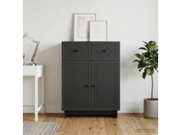 Vidaxl Buffet Com Gaveta Preto 66 X 34,5 X 90 Cm Derivados De Madeira