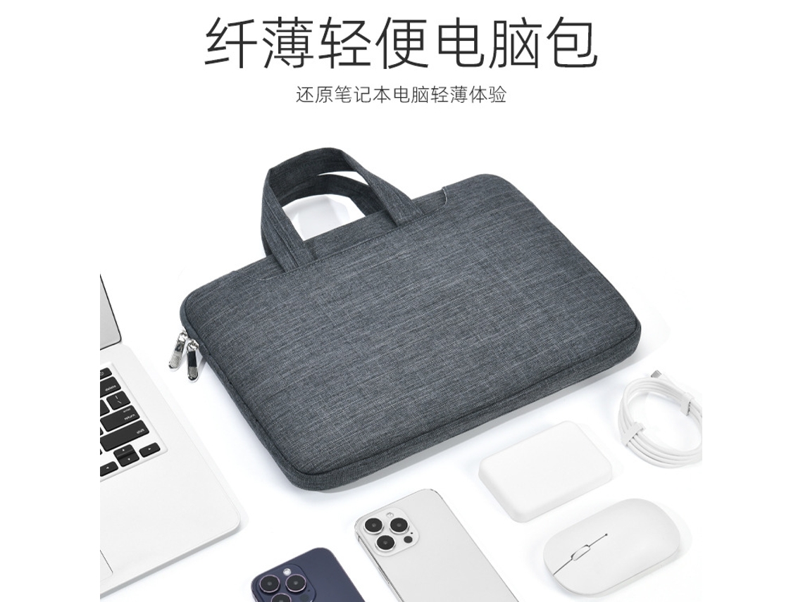 Bolsa Para Laptop, Bolsa Transversal De Ombro Ãnico, Cinza 13,3 Tamanho Da Tela 12 14,2 Polegadas Yunzii