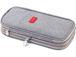 Estojo para Lápis, Grande Capacidade, com Zíper, com Bolsos, Organizador, Cinza, Multicolorido AQUAFORGE
