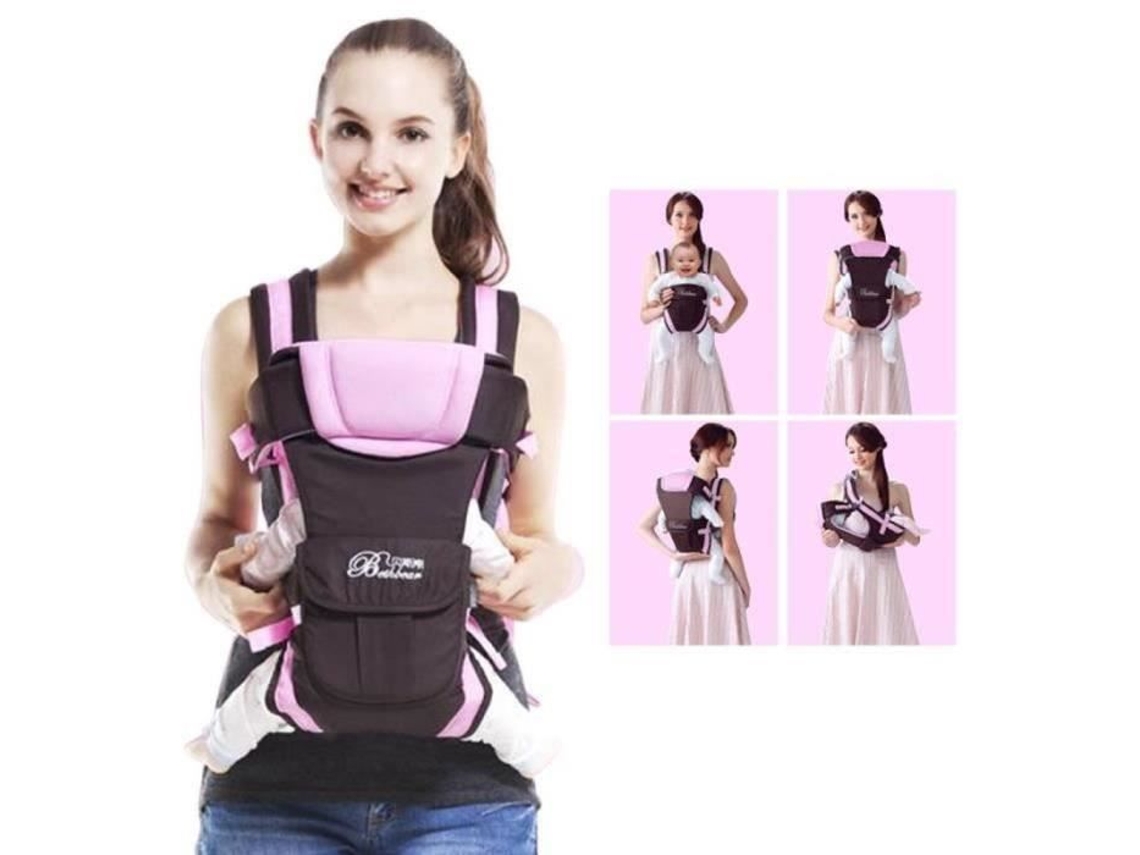 4 Posições Ajustável Infantil Portador de Bebê Mochila Bolsa Saco Macio Estruturado Estilingue Ergonômico para Bebê 0-2 Anos Rosa