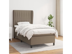 Vidaxl Cama Com Molas/colchão 80x200 Cm Tecido Castanho-acinzentado