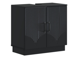 Vidaxl Armário Para Pia De Banheiro Hoorn Preto 59,5 X 31,5 X 56 Cm