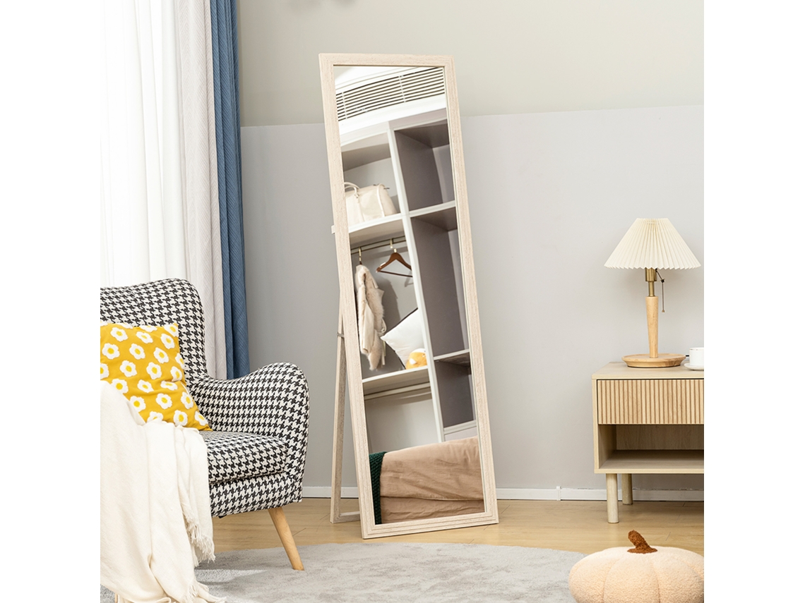 160 X 50 Cm Full Length Mirror, Versatile, Rectangular Design With Frame, White