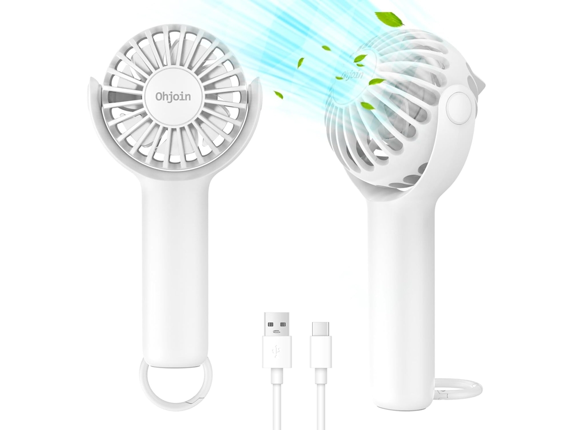 Mini Ventilador Portátil 2 Em 1 Com Suporte Para Chaveiro, Ventilador Pessoal Potente, Pequeno Ventilador De Mesa A Bateria