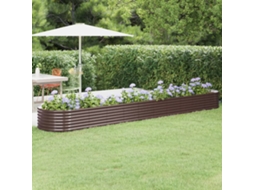 Vidaxl Canteiro Elevado Jardim 440x80x36cm Aço Galvanizado Castanho