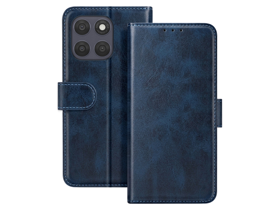 Capa Para Moto G67 Efeito Couro Com Porta-cartões E Função Stand