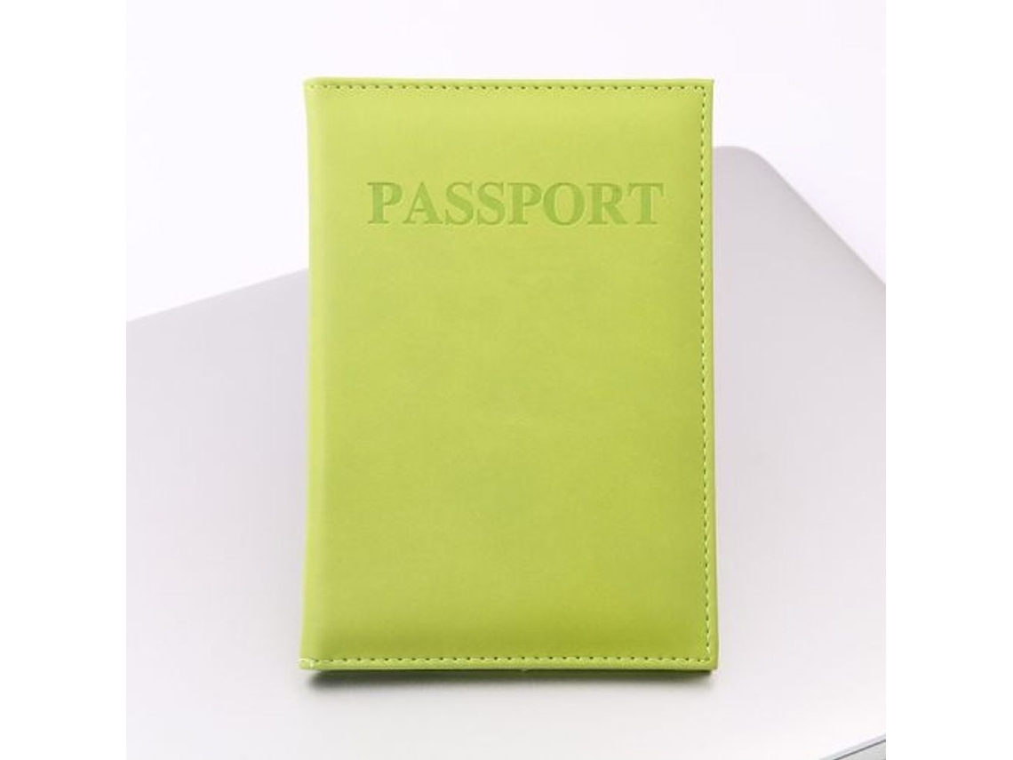 Porta-passaporte Em Couro Sintético Com Compartimento Para Documento De Identidade(verde Claro)