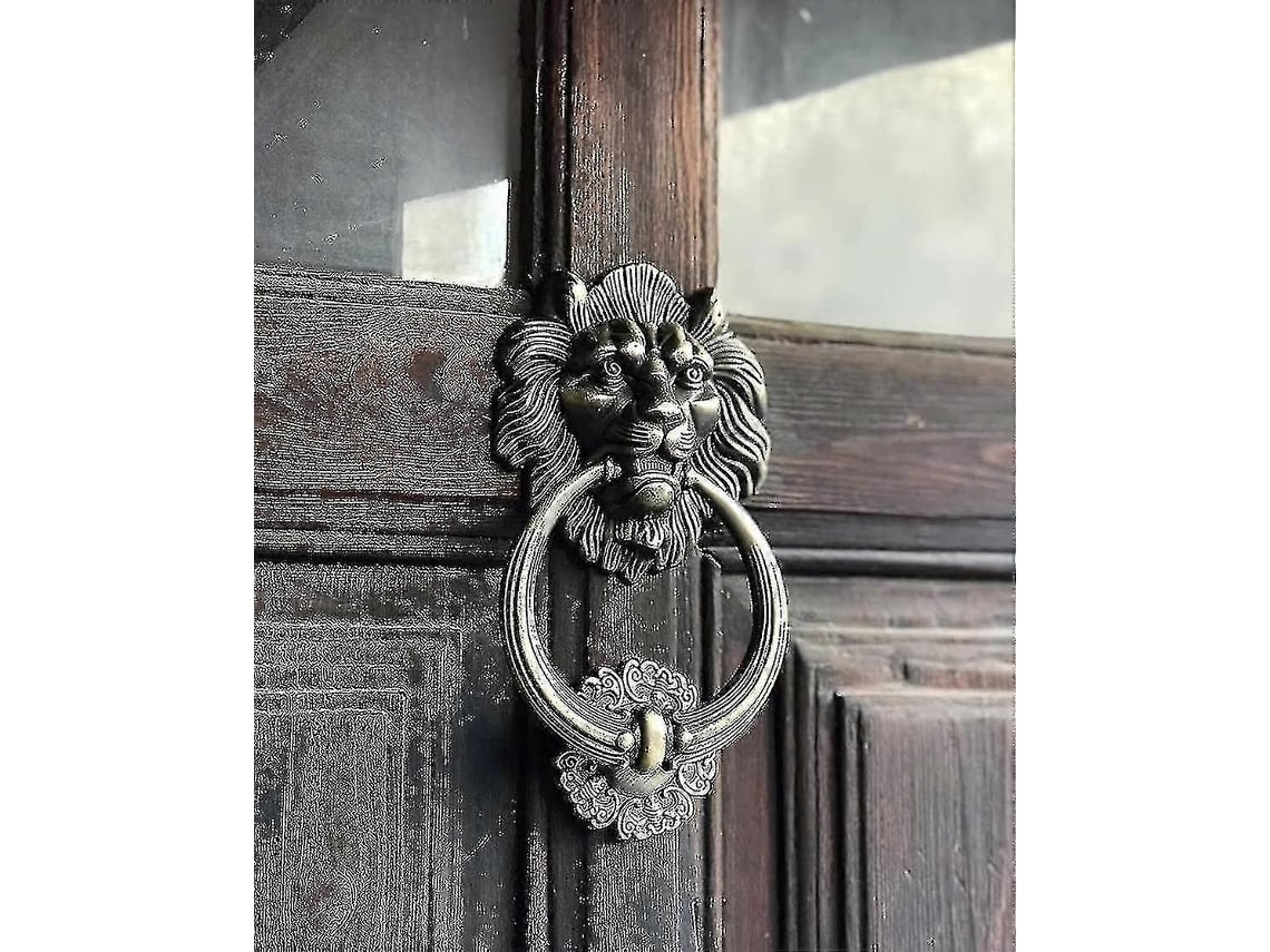 Batedor De Porta Em Forma De Cabeça De Leão, Bronze