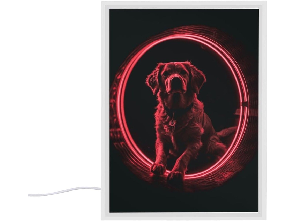 Abajur De Cabeceira Quarto, Com Formato De Cachorro, Círculo Vermelho, Luz Noturna Pequena, Ideal Quarto, Sala
