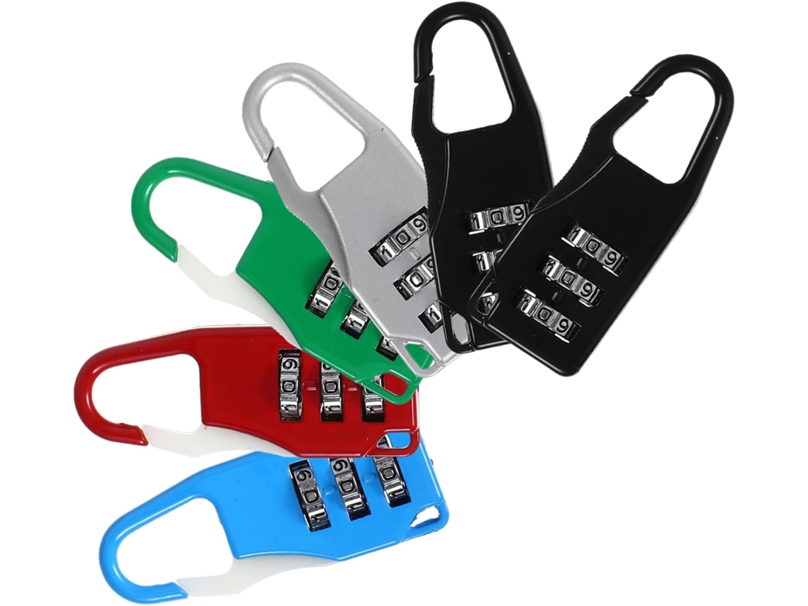 Conjunto De 6 Cadeados Combinação Ferro Resistentes Para Malas, Fixos