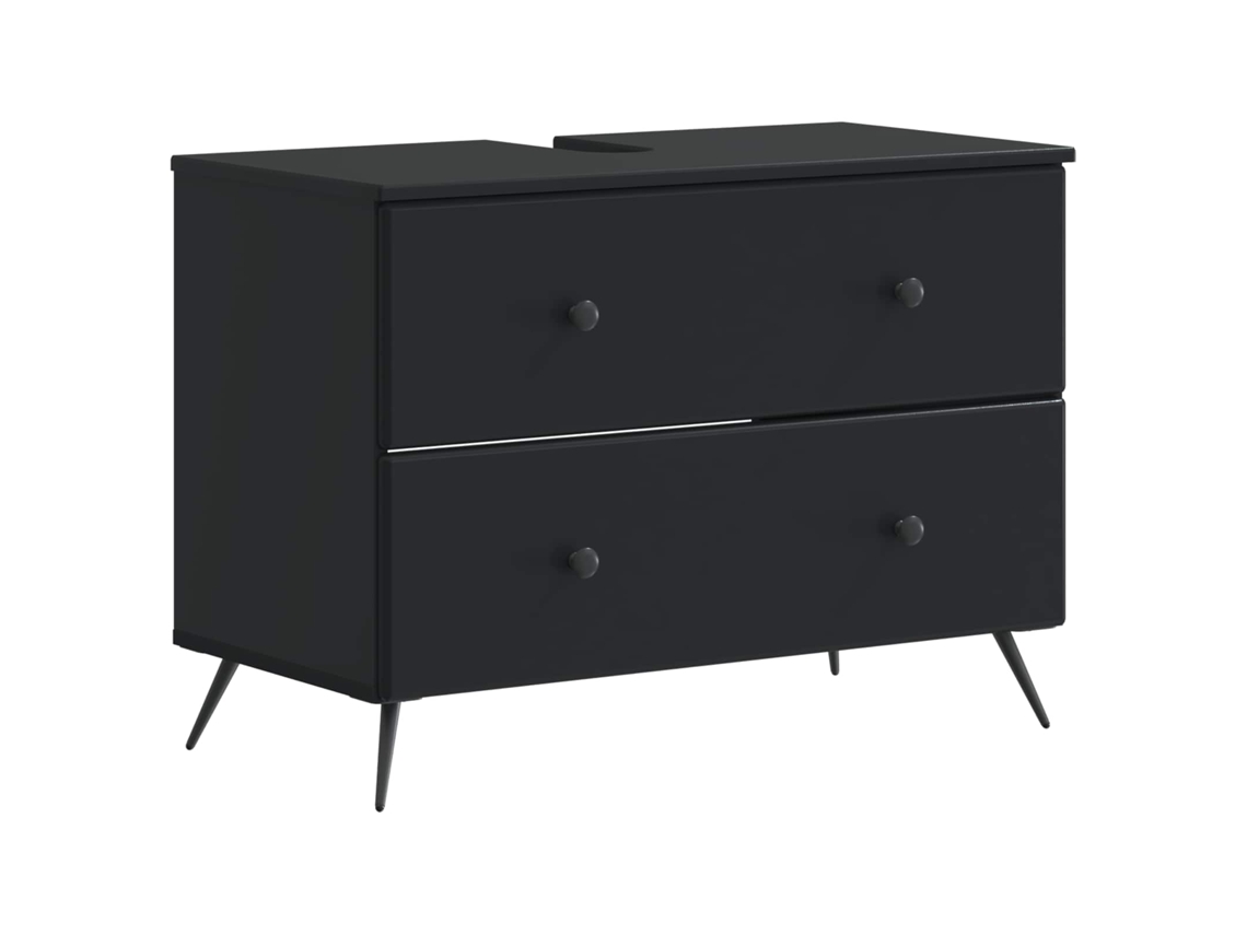 Vidaxl Armário Para Pia De Banheiro Breda Preto 82 X 41 X 59 Cm