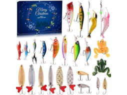 Calendário De Contagem Regressiva De Equipamento De Pesca Brinquedos De Pesca | Calendário De Iscas De Pesca Surpresa De 24 Dias | Para Papa