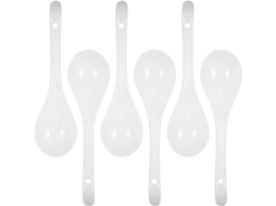 De 6 Colheres De Sopa Multifuncionais De Cerâmica Branca, Utensílios De Cozinha Resistentes E Gokoco