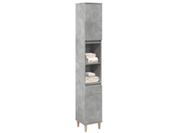 Vidaxl Armário Wc 30x30x190 Cm Derivados De Madeira Cinzento Cimento
