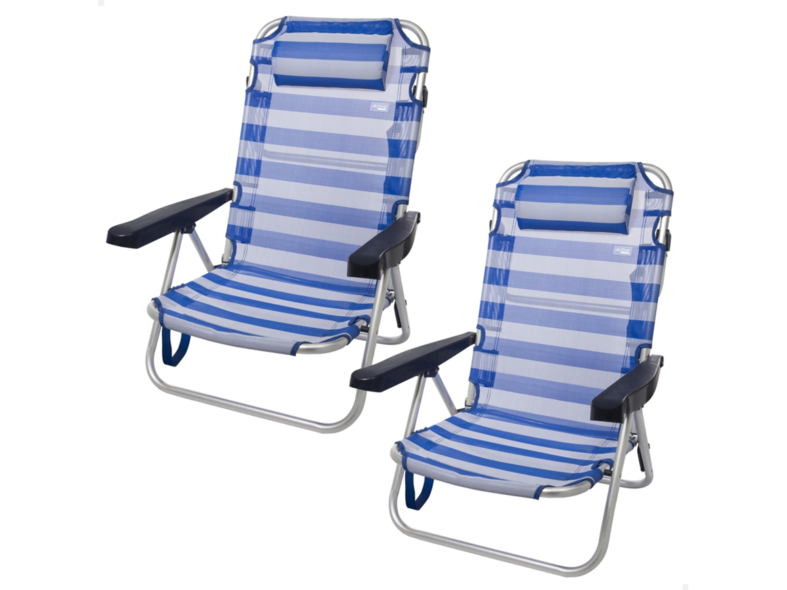Conjunto De 2 Cadeiras De Praia Dobráveis E Multiposição Estampado Marinheiro Aktive