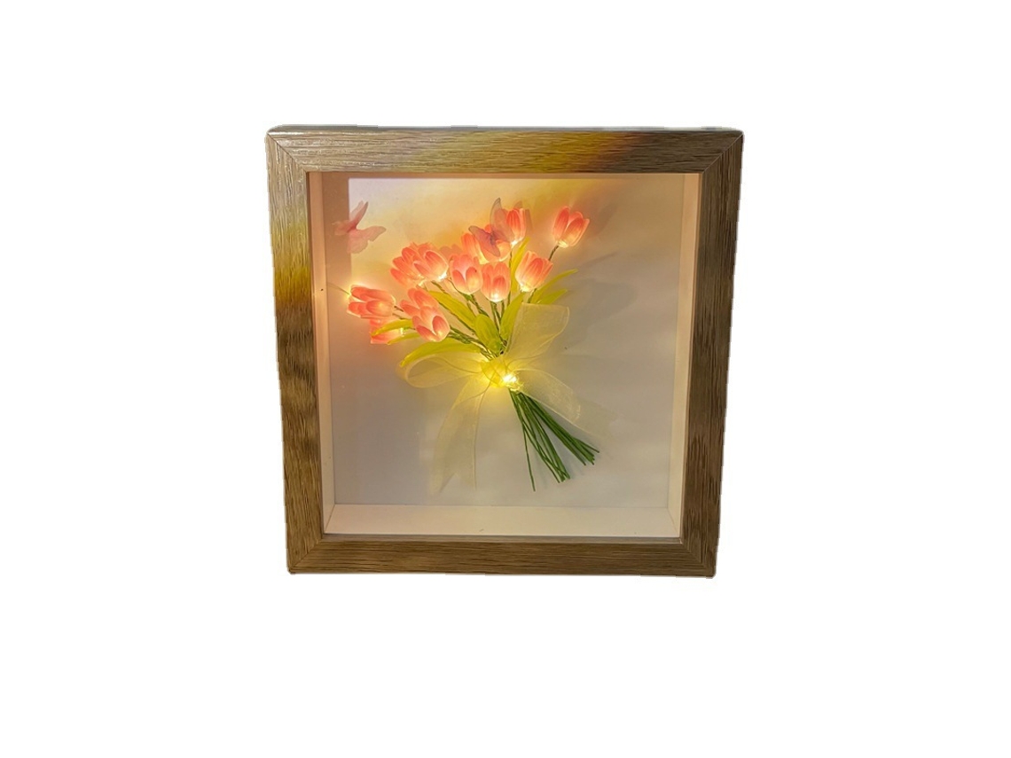 Candeeiro Decorativo TRUMSEN-GM Porta-Retratos Luz Noturna Faça Você Mesmo Presente Criativo Rosa 15*15Cm