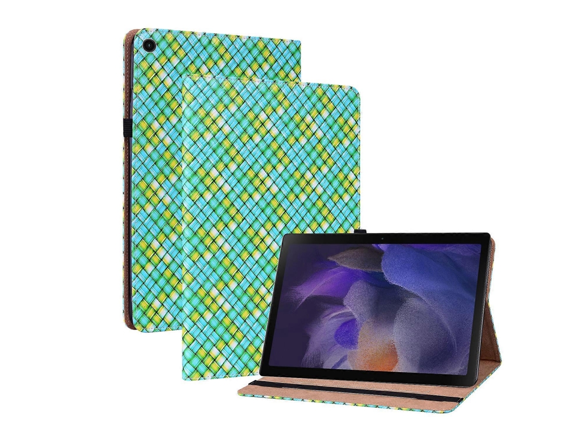 Capa De Couro Trançado Colorido Para Tablet Oppo Realme Pad 10.4 Com Suporte.