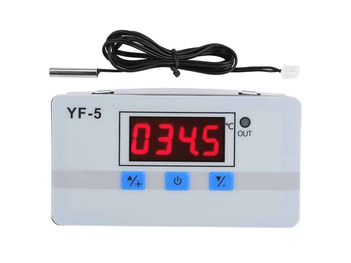 Controlador Digital de Temperatura Yf 5, Termostato Led, Controle Probe, 12v