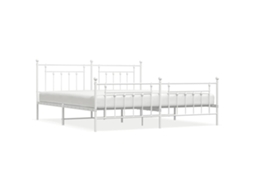 Estrutura de Cama com Cabeceira e Pés Metal Branco MAISON EXCLUSIVE 200x200 cm