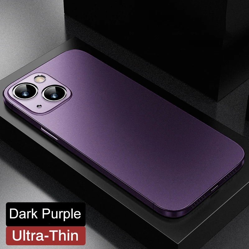 (iphone 16 Pro Roxo) Capa Ultrafina Fosca Semitransparente Para Celular, Com Parte Traseira Transparente, Macia E Rígida.