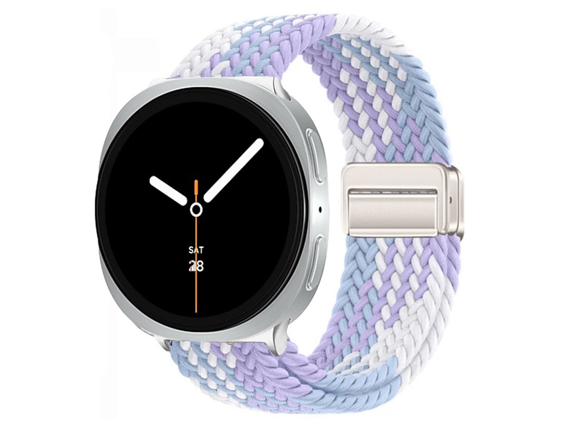 Pulseira Nova para Samsung Galaxy Watch8 Classic, Data Magnética, Revestimento Elástico em Nylon Trançado, Estilo