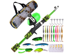Kit Vara Pesca Mar Portátil com Molinete e Lures