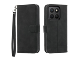Dierfeng Df-03 Para Honor X8c 4g Capa De Couro Com Estampa De Linhas E Carteira
