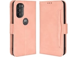Capa e Película Motorola Moto G71 5G HFS HOUSE Carteira Rosa