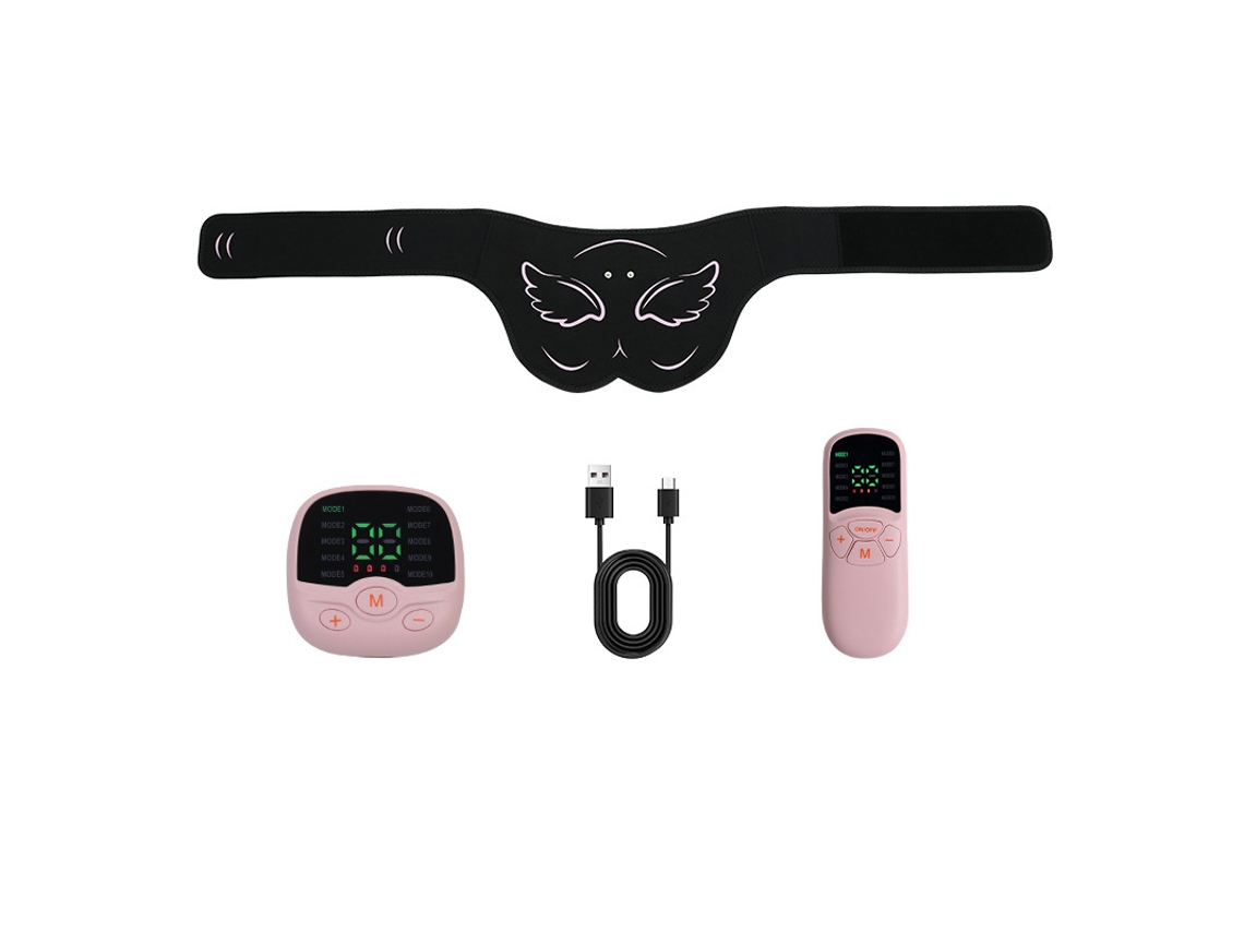 Aparelho Modelador De Glúteos, Massageador Ems Para Glúteos, Unissex Recarregável P1 Rosa Sfushos (controle Remoto Incluso)