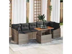 Vidaxl Conjunto De Sofá De Jardim 8 Unid. Cinzeto