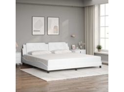 Vidaxl Estrutura De Cama Sem Colchão Zadar Couro Artificial 200x200 Cm Branco