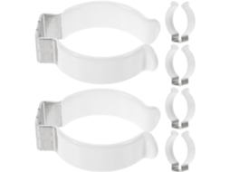 Conjunto De 6 Suportes Aço Inoxidável Branco Para Lâmpadas Tubulares Led, Com Encaixe Tipo Clip Para Fixar E Suportar