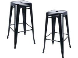Pack 2 Bancos Torix Altos 76 Cm - Preto