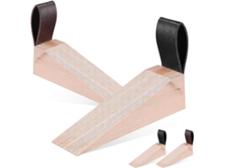 Conjunto De 4 Cunhas Madeira Healeved Para Portas, Com Design Elevado E Almofada Antiderrapante Para Evitar Danos Ao